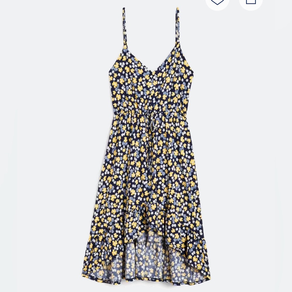 Kaileigh Blue and Yellow Midi Dress